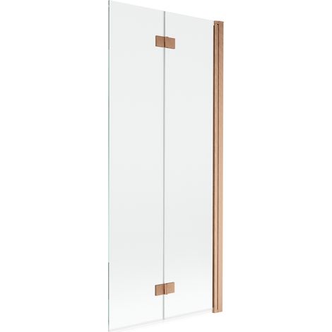 Mexen Mist paravent de baignoire à 2 battants droit 80 x 150 cm, transparent, cuivre brossé - 8A9-080-002-65-00-P (1/5)