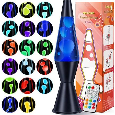 Lava Lamp, 38cm Liquid Motion Lamp with 17 Changing Colors, Magma Lamp with Remote Control, Bubble Lamp for Home, Bedroom, Office, Valentine's Day or Birthday Gift (1/5)