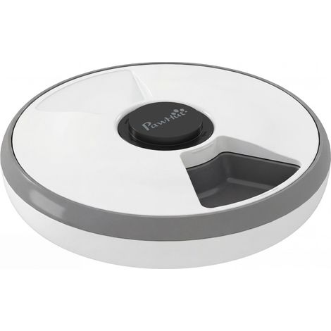 Kabelloser Futterautomat für Katzen mit Timer, 6 Mahlzeiten, LED, Grau (1/3)