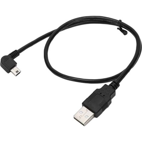 Câble USB A vers Mini USB B - Mâle-Mâle, coudé à gauche - Câble d'alimentation pour PC (1/5)