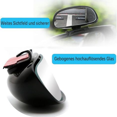 Rétroviseur Angle Mort 360 Degrés Grand Angle Réglable pour Voiture Camion SUV Noir Universel (1/5)