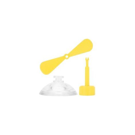 Ventouse décorative pour casque de moto – Hélice en caoutchouc et plastique jaune, design accrocheur et fixation ultra-solide (1/5)