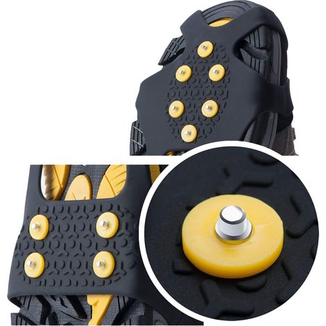 Crampons, griffes et pointes pour chaussures d'hiver, avec un paquet de 15 pointes de rechange pour la neige. (1/5)