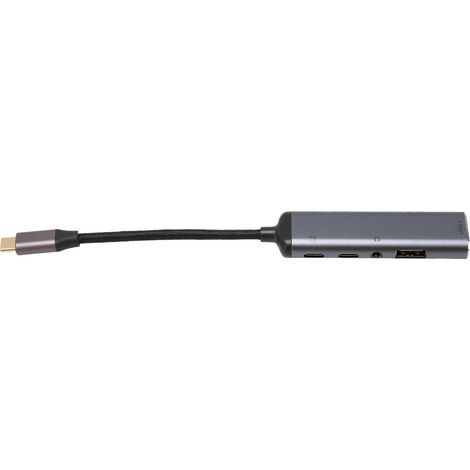 Hub USB-C vers USB 3.1, USB 2.0, port casque 3,5 mm, PD100W HD, station d'accueil 5 en 1 USB-C pour la maison et le travail (1/5)