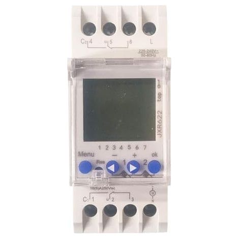 Interrupteur astronomique numérique DIN, minuterie LCD hebdomadaire, 16 A, 230 V, Montage sur Rail DIN pour éclairage Automatique, 1 Canal et 2 canaux (1/3)
