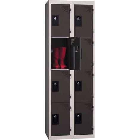 PROVOST - Vestiaire multicases monobloc 2 colonnes - 8 cases - Bleu - Acier
