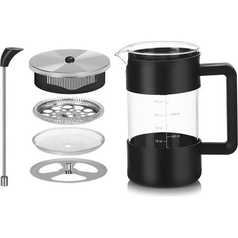 Cafetière à Piston 1 Litre 1000ml,Cafetière En Verre Press (1/5)