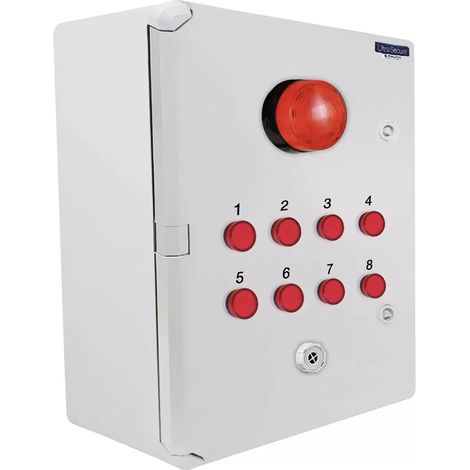 Boîtier supplémentaire pour identification d'alerte sans-fil 8 LEDs avec sirène + flash + télécommandes d'arrêt (DA600+) (1/5)