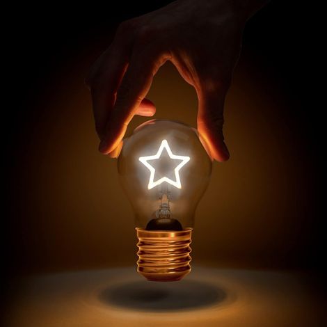Kabellose Glühbirne USB-Batteriebetriebene Glühbirne LED-Edison-Lampe für Schlafzimmer Batteriebetriebene Glühbirne Batteriebetriebene Glühbirne Edison-Glühbirne (Sternbirne) [Energieklasse A]