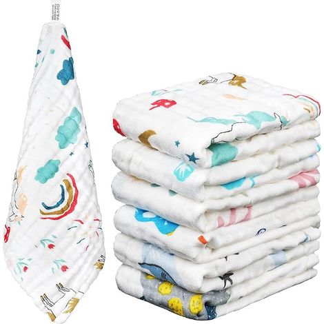 30 x 30 cm Muslin Square, Baby Face Towels, Absorbent for Newborns Sensitive Skin (1/5)