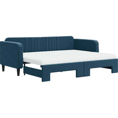 Maison Exclusive - Tagesbett Ausziehbar mit Matratzen Blau 90x200 (1/5)