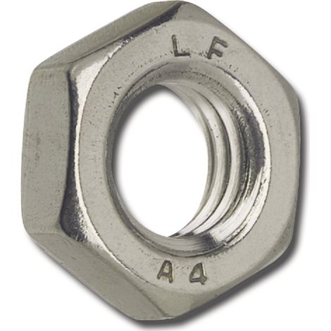 Sechskantmuttern (Flachmutter) ø M10 flache Muttern DIN936 Edelstahl A2 (1/4)
