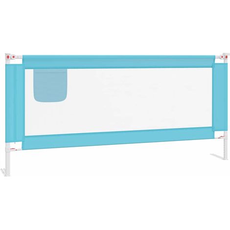Barrière de sécurité de lit d'enfant Barrière de protection Bleu 200x25 cm Tissu CFW23712 (1/5)