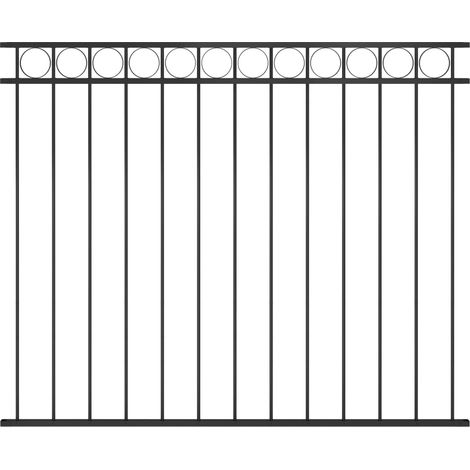 Panneau de clôture, Clôture de jardin, Barrière de jardin Acier 1,7x1,5 m Noir MAE3317 (1/4)