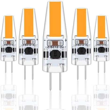 Lampadine LED G4 da 3W 12V AC/DC, equivalenti a lampadine alogene da 30W, 300LM, bianco caldo 2700K, non dimmerabili, confezione da 5 (1/5)