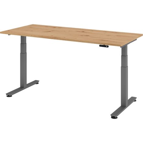 bümö Schreibtisch elektrisch XDSM Rechteck: 180 x 80 cm  Asteiche
