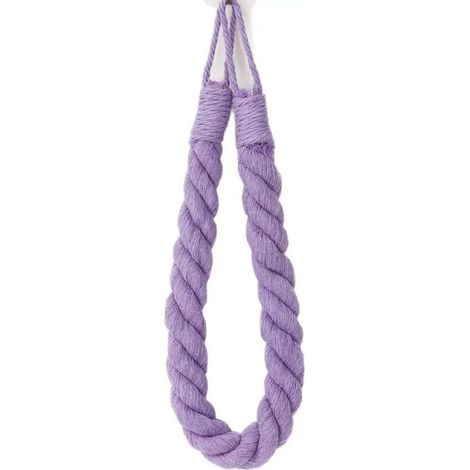 Porte‑papier toilette mural en corde tressée lilas, support papier toilette suspendu déco sans perçage pour salle de bain (1/5)