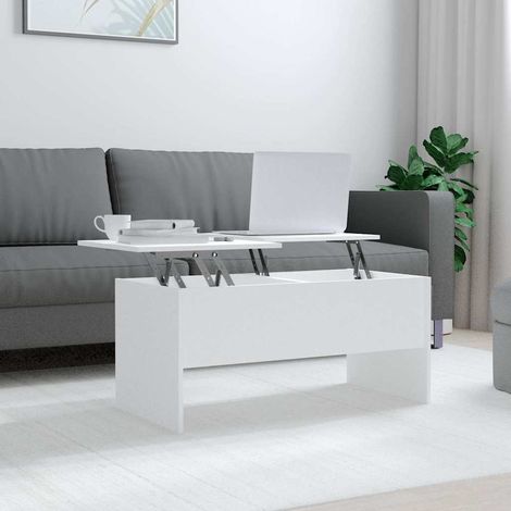 809719 vidaXL Coffee Table White 102x50,5x46,5 cm Engineered Wood (1/5)
