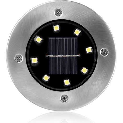Lampe solaire d'extérieur à 4 LED, étanche, à enterrer, pour allée ou jardin. (1/5)