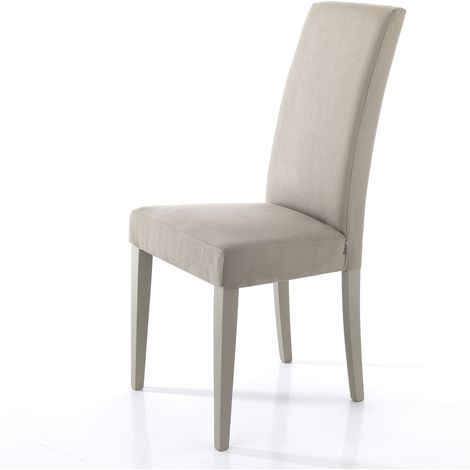 2 Sedie imbottite sala da pranzo in microfibra Made in Italy Midland - Beige Juta