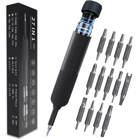 Kit Tournevis de Précision 27 en 1, Mini Outils Multifonctions pour Réparation Téléphone, PC Portable, Ordinateur et Électronique-x (1/2)