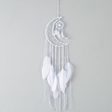 Attrape-rêves - MXZZAND - Tissé à la main - Décoration murale - Pendentif éolien - Blanc (1/4)
