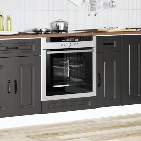 Armoire 4 Portes en Bois d'Ingénierie Noir, Grande Penderie de Rangement Moderne pour Chambre (1/5)