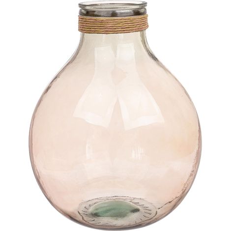 Vaso decorativo "Rotang" natalizio in vetro Rosa per interno