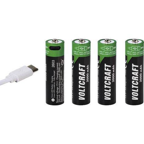 VOLTCRAFT Batteria ricaricabile Stilo (AA) Li-Ion 2000 mAh 1.5 V 4 pz. (1/5)