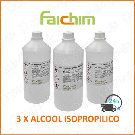 3 X Alcool Isopropilico 1 LT Propanolo Detergente Sgrassante Ossido Cleaner Vetri