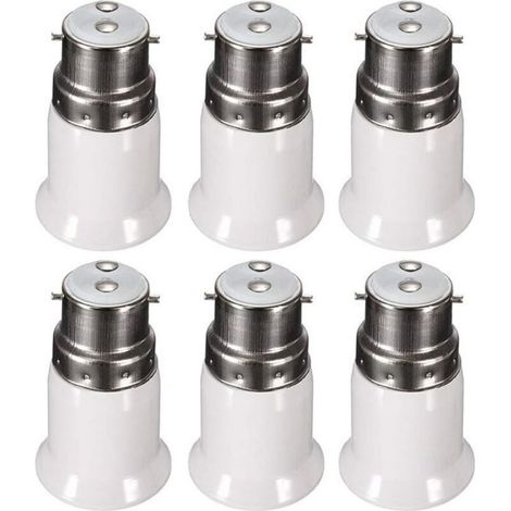 Douille Adaptateur B22 vers E27 pour Ampoule LED, AC 230V, Adaptateurs de Conversion pour Passer de B22 à E27, Douille Baïonnette à Visser, lot de 6 - RWAdaptateur de culot d'ampoule. (1/4)