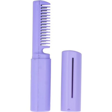 Brosse lissante sans fil mini rechargeable, mini fer à friser électrique pour la maison et les voyages, violet (1/5)