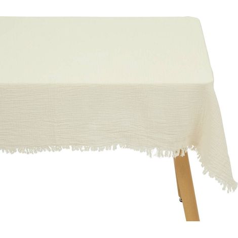 Tovaglia vela 150x250cm bianco caldo in garza di cotone - Atmosphera créateur d'intérieur