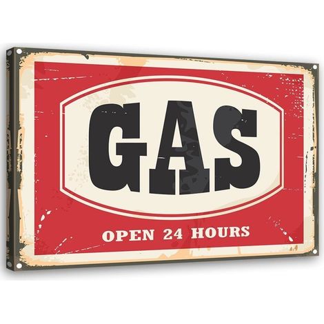 Tableau sur toile Enseigne rétro gaz 60x40 (1/4)