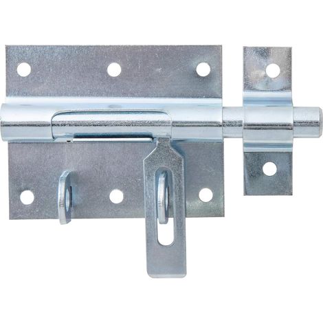 1 - Verrou Porte-Cadenas - Gâche Attachée - Acier Zingué - Pour Box Équitation Et Portails - Argenté - 80x64 cm