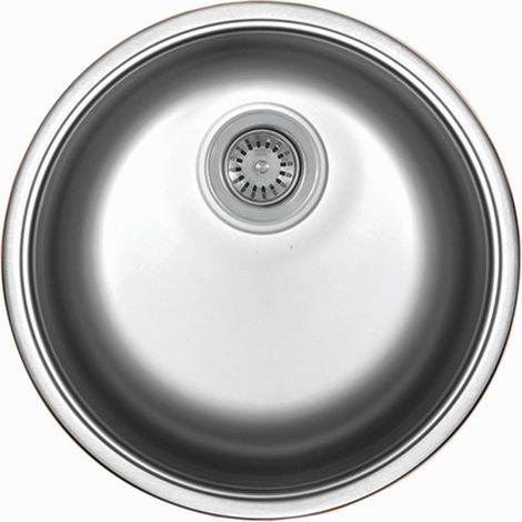 Lavello in acciaio inox da incasso tondo sifone e tappo diametro 43,5 cm - mabel (1/2)