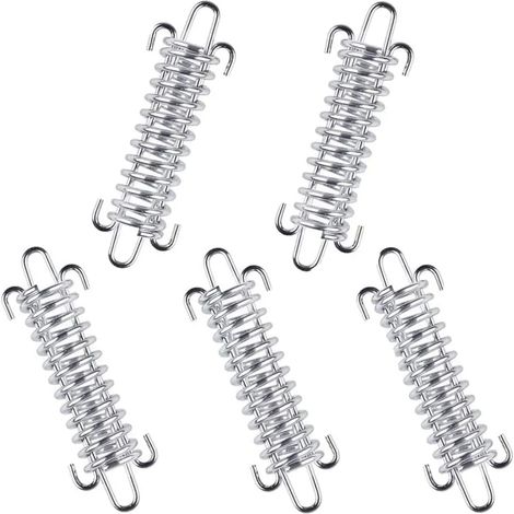 Kit de fixation pour voile d'ombrage, ressorts hélicoïdaux en acier inoxydable avec double crochet, accessoire de camping et auvent, lot de 5 pièces pour tente, bâche et store (1/3)