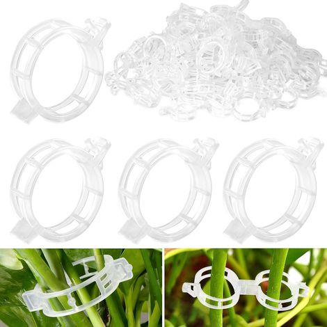 Clips Tomate pour Plantes, 100 Pieces Clips Support pour Attacher Les Plantes de Jardin Clips, Plant Support Clips de Jardin, Clips de Vigne pour légumes, tomates, et Plants de vignes (Blanc) (1/5)