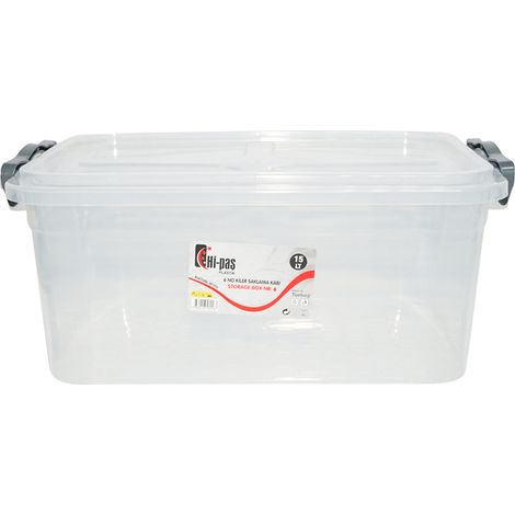 Contenitore da 15 litri con coperchio in plastica trasparente, dimensioni 280x430x175 mm. (1/4)