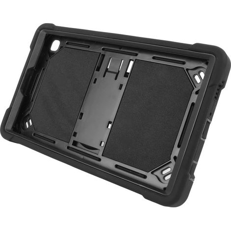 Stoßfeste Silikon-Schutzhülle für das Tab A7 Lite Tablet, Komplettschutzhülle mit rückseitigem Ständer, schwarz (1/5)