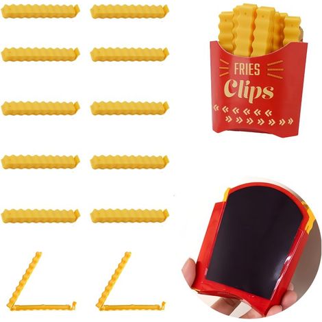 Magnetic Bag Clip Food Bag Sealer – Yellow 12 Pack – Strong Magnets Airtight Storage Clips (1/5)