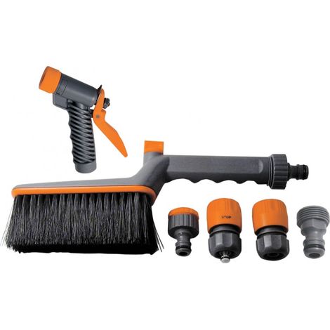 Papillon 82020 Lancia Kit Spazzola Lavaggio con Raccordi, Grigio/Arancio