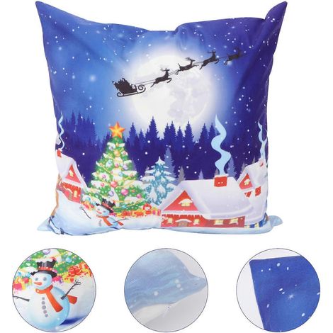 Housse de coussin LED à thème Noël (1 pièce) - Décoration intérieure créative-4545cm (1/3)