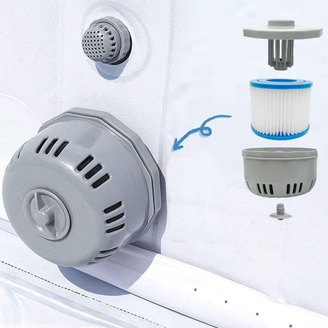 Ortviai Ensemble de Filtration pour Bestway Lay-Z-Spa - Support de Cartouche P6653 / P05343 avec 1 Cartouche filtrante Taille VI - Compatible avec Miami 54123, Vegas, Palm Springs - Accessoire Jacuzzi (1/5)