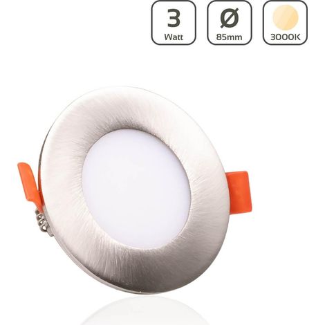 LED Panel Einbaustrahler rund silber - Lichtfarbe: Warmweiß 3000K - Ausführung: 3W Ø85mm Ausschnitt Ø75mm (1/5)