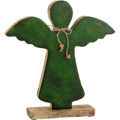 Statuette Déco Ange "Gabriel" 26cm Vert