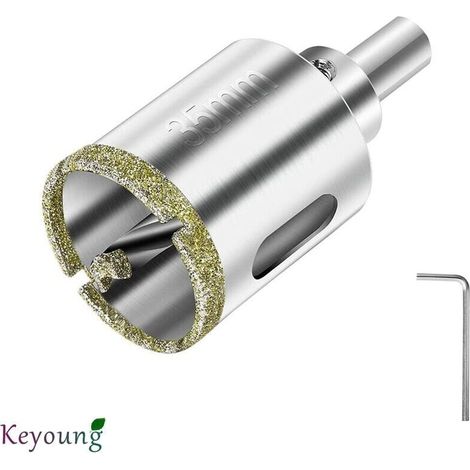 35-mm-Diamantlochsäge, Diamantbohrer mit zentraler Führung, Fliesenlochsäge mit Diamantbeschichtung zum Schneiden von Glas, Fliesen, Keramik, Marmor und Kalkstein -