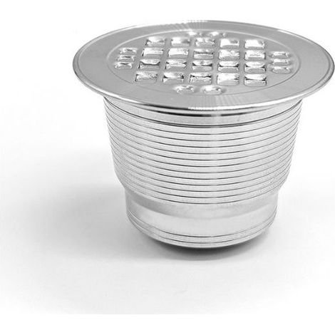 Capsules de café expresso rechargeables en métal pour machines réutilisables et durables (type à trou carré) (1/5)