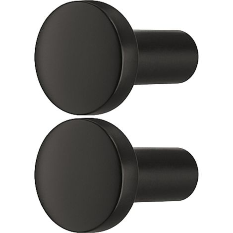 2x Bouton de meuble rond Ø 20mm en alliage zingué Placard Tiroir Porte Poignée Elegant Design Cuisine Salle de bain, noir laqué mat (1/3)