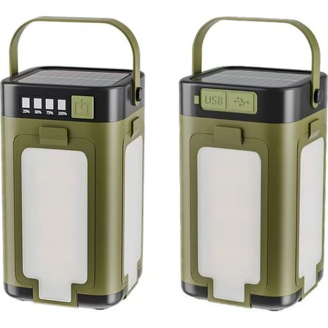 Nouvelle lampe de camping multifonctionnelle pliable à quatre feuilles avec batterie solaire portable et grande capacité. (1/5)